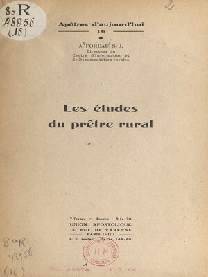 cover image of Les études du prêtre rural